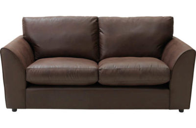 HOME New Alfie Large Leather Effect Sofa - Chocolate